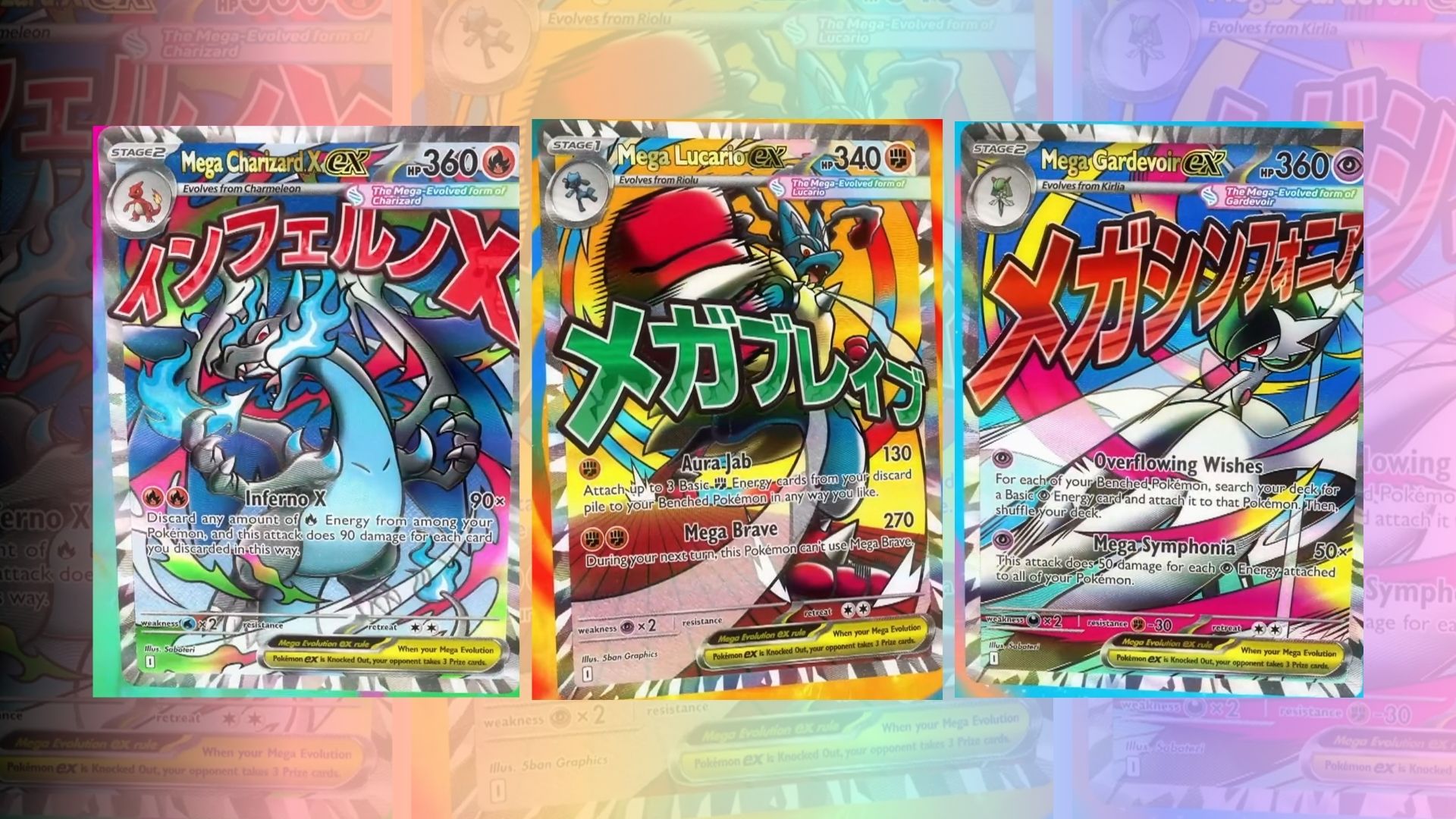 Mega Charizard, Mega Gardevoir, Mega Lucario ex Rivelate